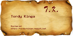 Tordy Kinga névjegykártya